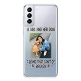 PERSONALIZED A GIRL AND HER DOG A BOND THAT CAN'T BE BROKEN SILICON PHONECASE QTTN2405