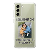 PERSONALIZED A GIRL AND HER DOG A BOND THAT CAN'T BE BROKEN SILICON PHONECASE QTTN2405