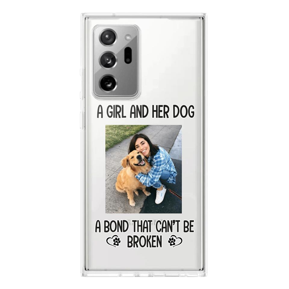 PERSONALIZED A GIRL AND HER DOG A BOND THAT CAN'T BE BROKEN SILICON PHONECASE QTTN2405