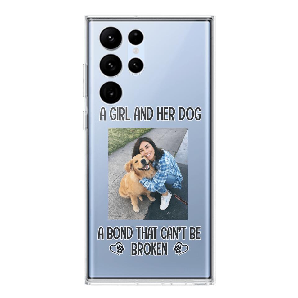 PERSONALIZED A GIRL AND HER DOG A BOND THAT CAN'T BE BROKEN SILICON PHONECASE QTTN2405