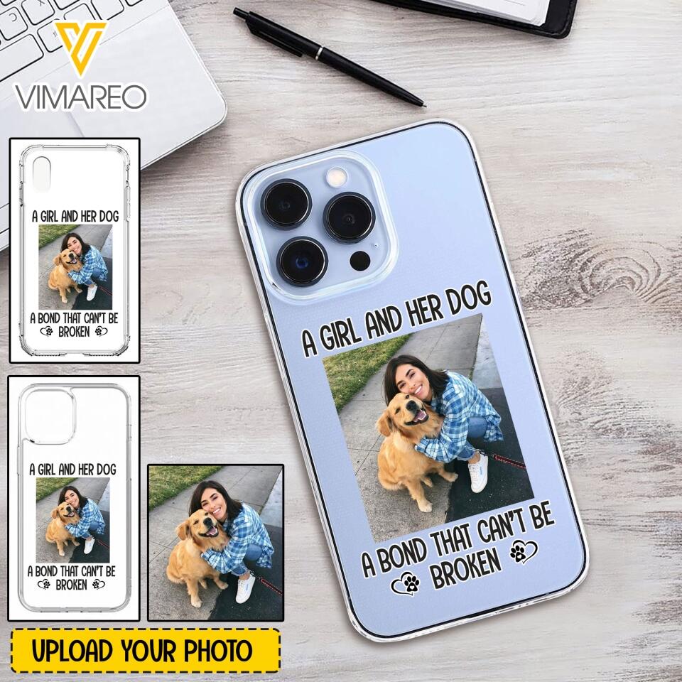 PERSONALIZED A GIRL AND HER DOG A BOND THAT CAN'T BE BROKEN SILICON PHONECASE QTTN2405