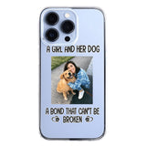 PERSONALIZED A GIRL AND HER DOG A BOND THAT CAN'T BE BROKEN SILICON PHONECASE QTTN2405