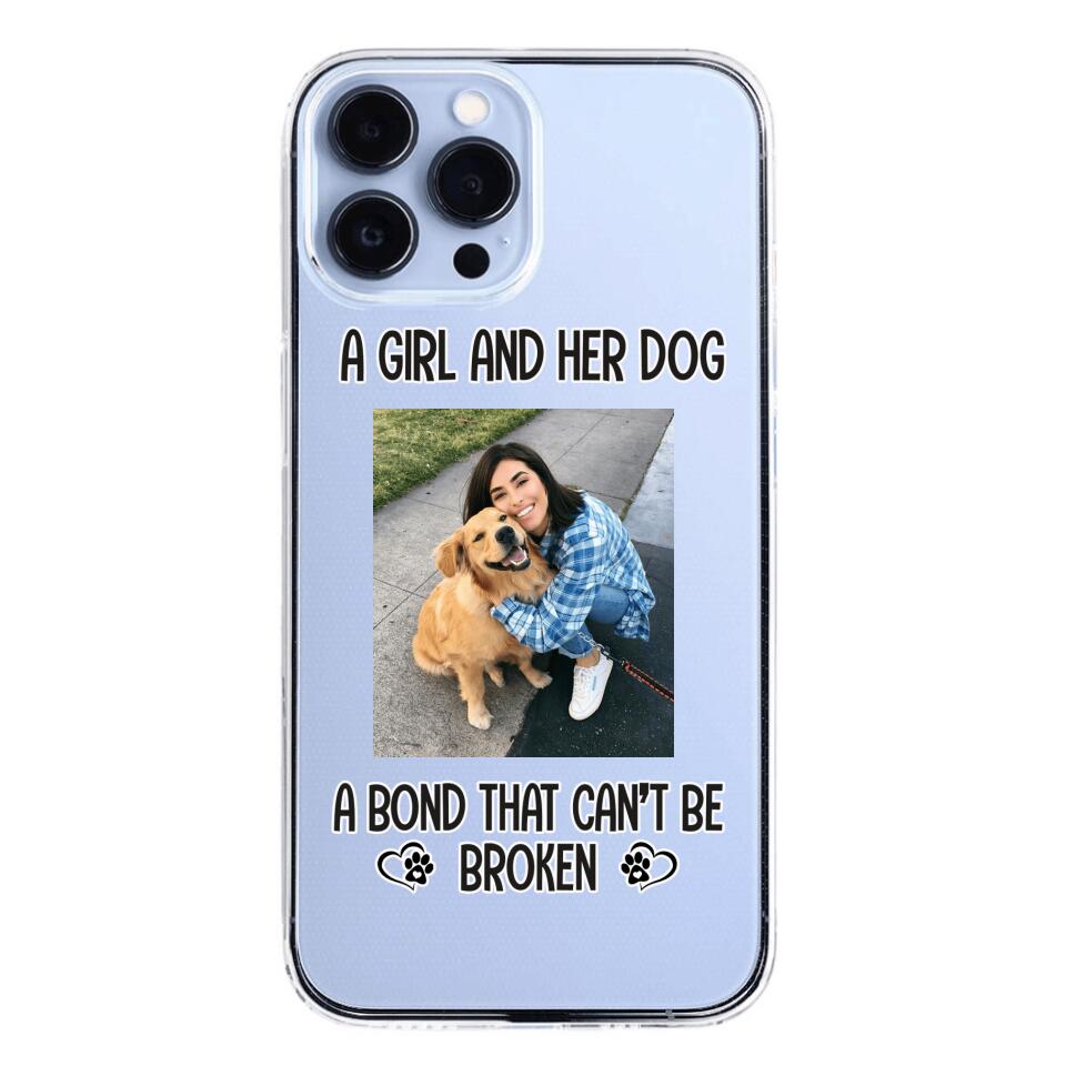 PERSONALIZED A GIRL AND HER DOG A BOND THAT CAN'T BE BROKEN SILICON PHONECASE QTTN2405
