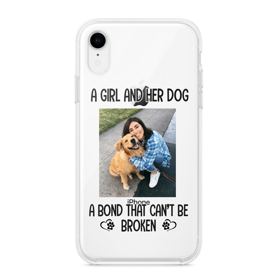 PERSONALIZED A GIRL AND HER DOG A BOND THAT CAN'T BE BROKEN SILICON PHONECASE QTTN2405