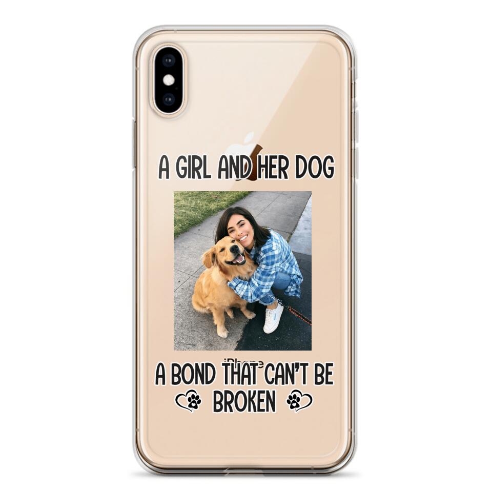 PERSONALIZED A GIRL AND HER DOG A BOND THAT CAN'T BE BROKEN SILICON PHONECASE QTTN2405