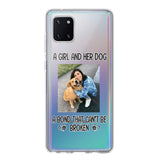 PERSONALIZED A GIRL AND HER DOG A BOND THAT CAN'T BE BROKEN SILICON PHONECASE QTTN2405