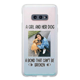 PERSONALIZED A GIRL AND HER DOG A BOND THAT CAN'T BE BROKEN SILICON PHONECASE QTTN2405