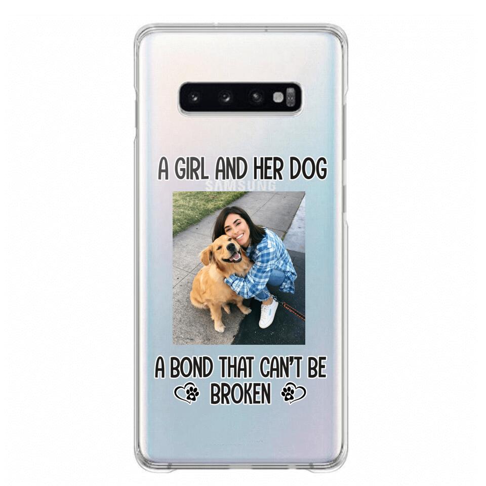 PERSONALIZED A GIRL AND HER DOG A BOND THAT CAN'T BE BROKEN SILICON PHONECASE QTTN2405