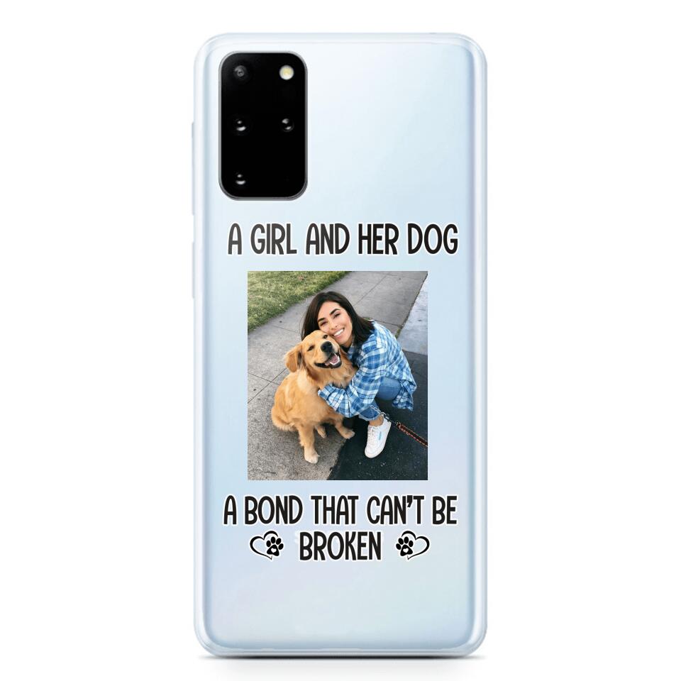 PERSONALIZED A GIRL AND HER DOG A BOND THAT CAN'T BE BROKEN SILICON PHONECASE QTTN2405