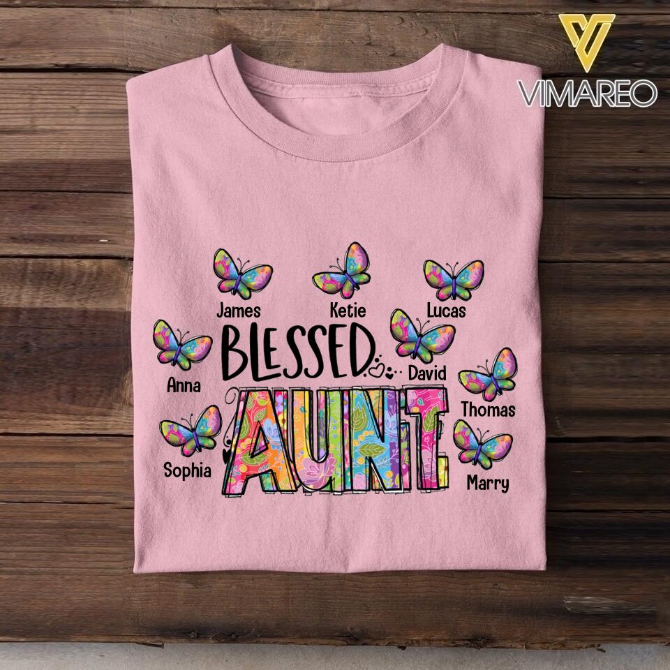 Personalized Blessed Auntie Kid Tshirt Printed 22MAY-HC26