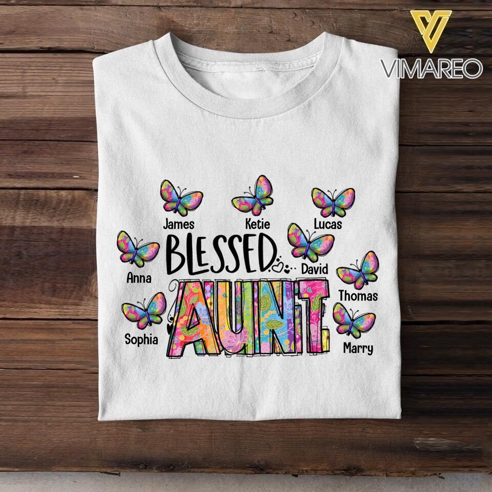 Personalized Blessed Auntie Kid Tshirt Printed 22MAY-HC26