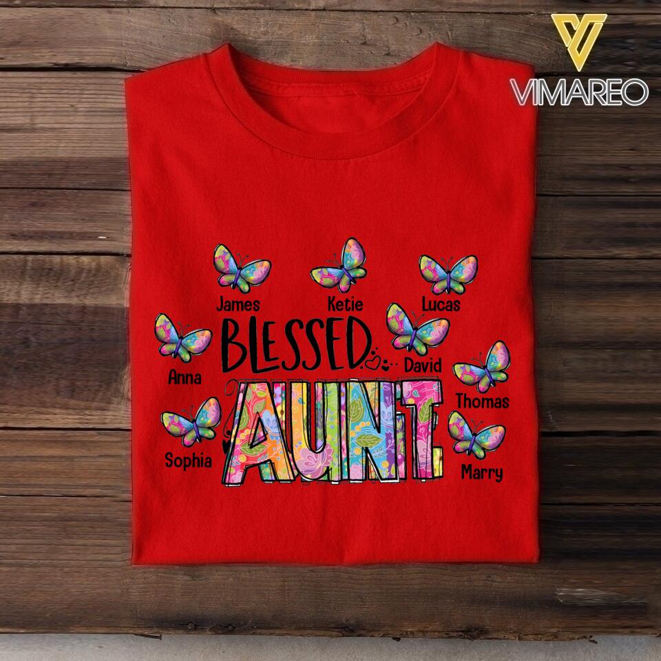 Personalized Blessed Auntie Kid Tshirt Printed 22MAY-HC26