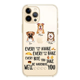 PERSONALIZED DOG EVERY SNACK BAKE BITE WE'LL BE WATCHING YOU SILICON PHONECASE NQHC2405