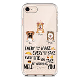 PERSONALIZED DOG EVERY SNACK BAKE BITE WE'LL BE WATCHING YOU SILICON PHONECASE NQHC2405