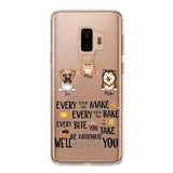 PERSONALIZED DOG EVERY SNACK BAKE BITE WE'LL BE WATCHING YOU SILICON PHONECASE NQHC2405