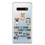 PERSONALIZED DOG EVERY SNACK BAKE BITE WE'LL BE WATCHING YOU SILICON PHONECASE NQHC2405