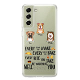 PERSONALIZED DOG EVERY SNACK BAKE BITE WE'LL BE WATCHING YOU SILICON PHONECASE NQHC2405