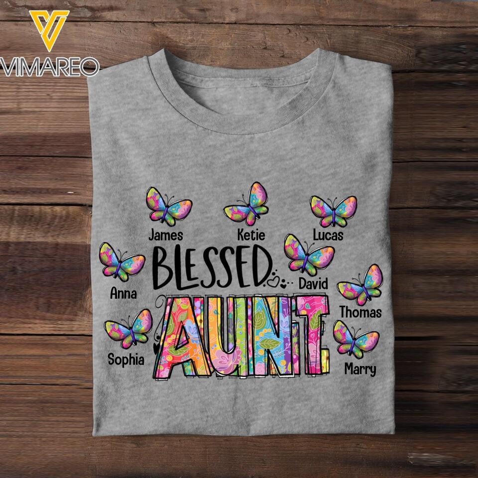 Personalized Blessed Auntie Kid Tshirt Printed 22MAY-HC26