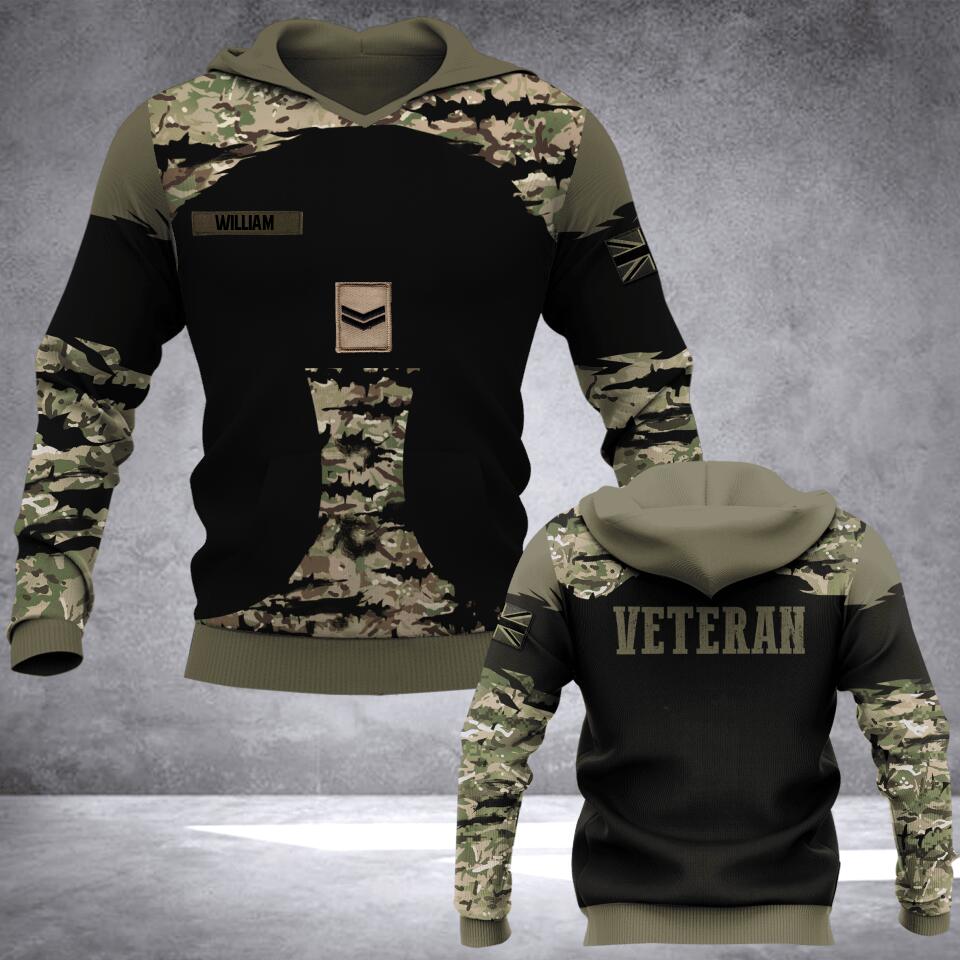 PERSONALIZED UK TSHIRT HOODIE OR TSHIRT 3D PRINTED QTDT3005