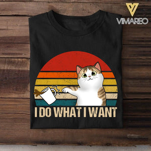 Personalized I Do What I Want Cat Tshirt Printed QTDT3005
