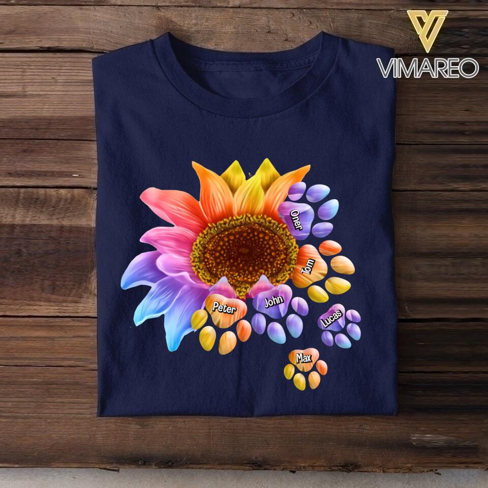 Personalized Dog Flower Tshirt Printed NQHQ2605