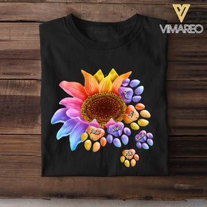 Personalized Dog Flower Tshirt Printed NQHQ2605