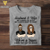 Personalized Husband And Wife We're A Team A Bond That Can't Be Broken Tshirt Printed QTVQ3105