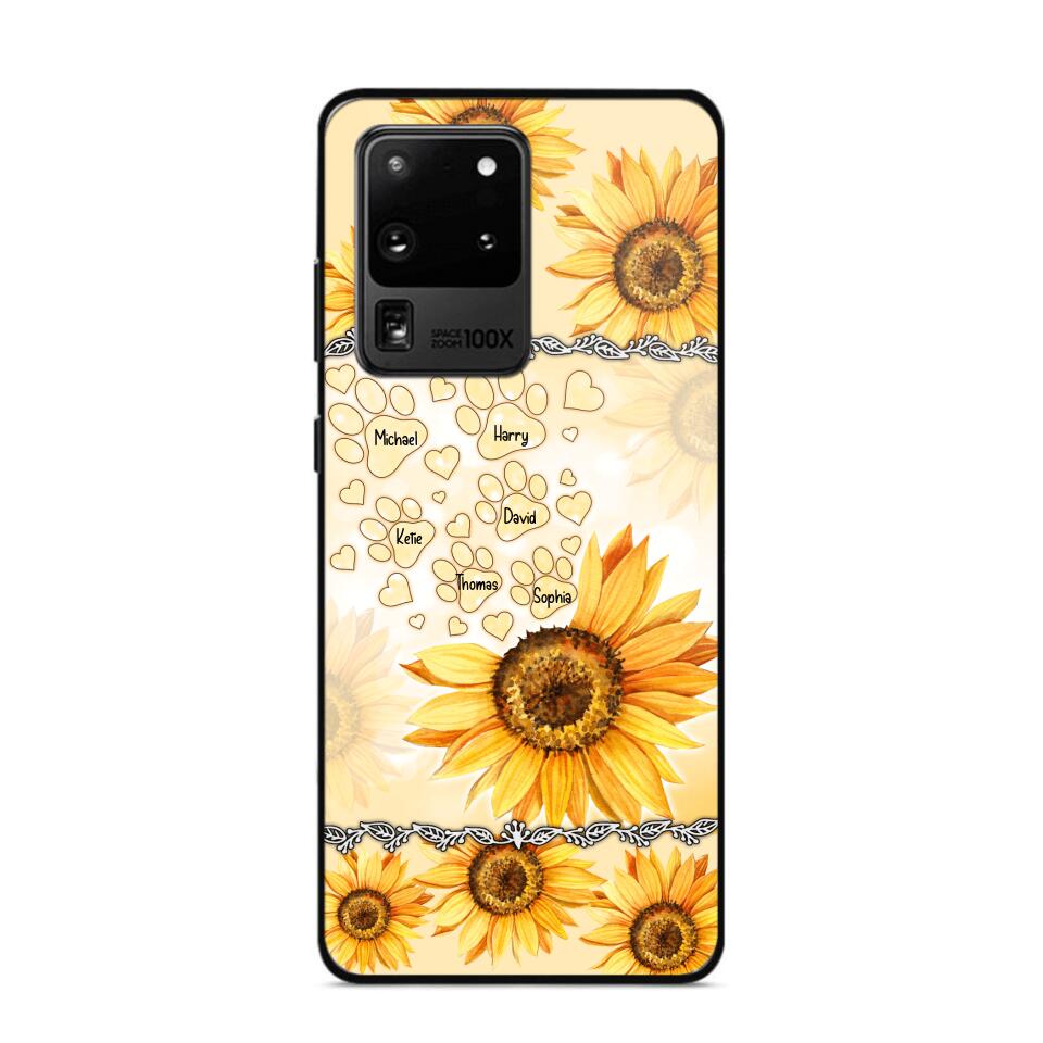 Personalized Dog Lover Sunflower Background Phonecase NQDT2705