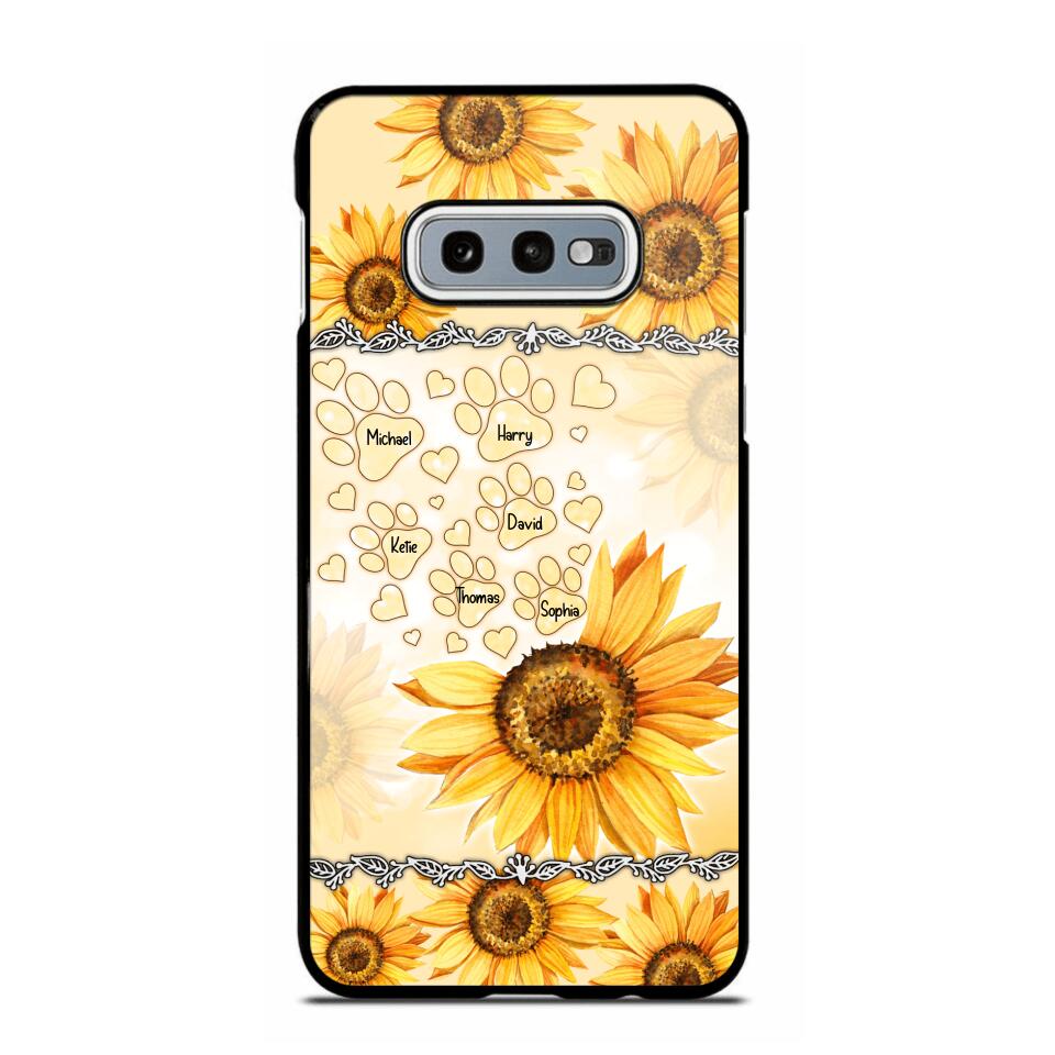 Personalized Dog Lover Sunflower Background Phonecase NQDT2705