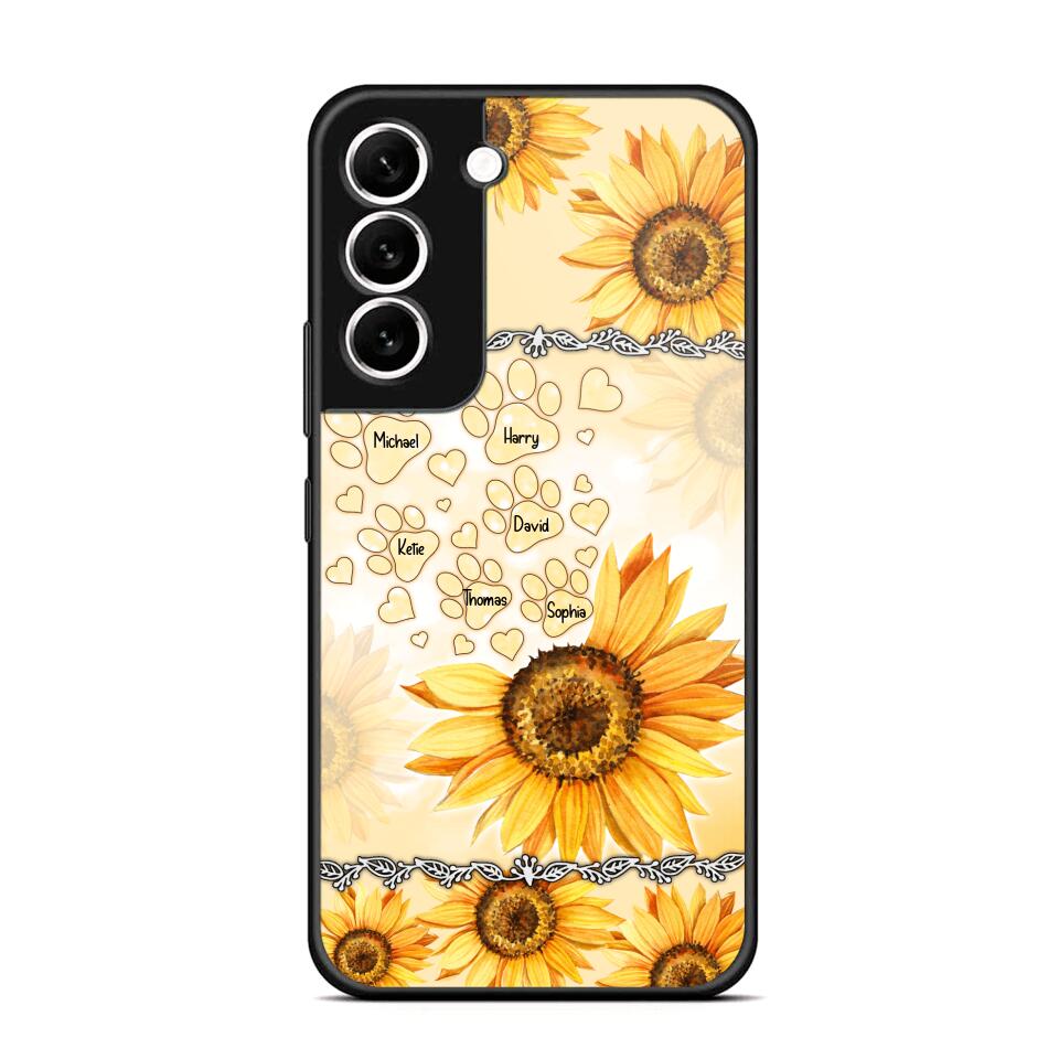 Personalized Dog Lover Sunflower Background Phonecase NQDT2705