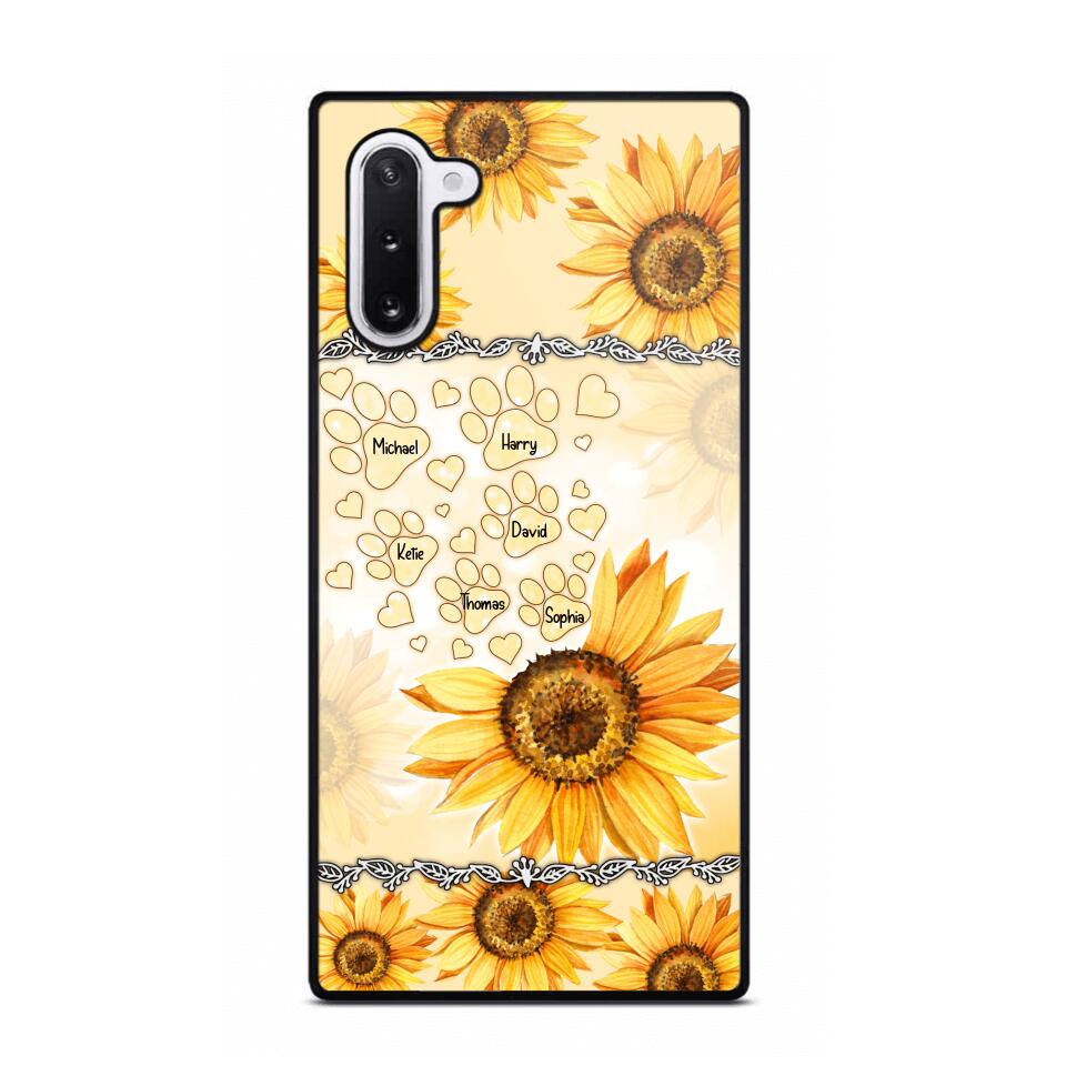 Personalized Dog Lover Sunflower Background Phonecase NQDT2705