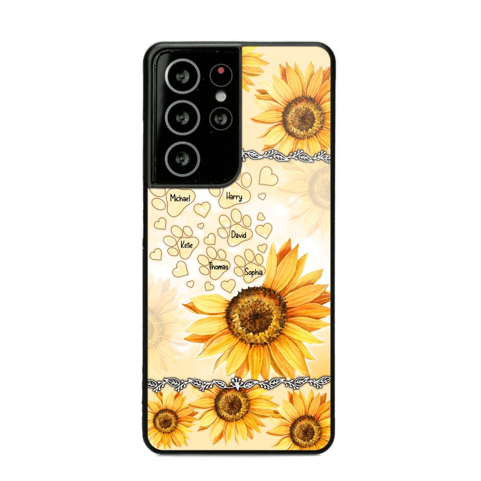 Personalized Dog Lover Sunflower Background Phonecase NQDT2705