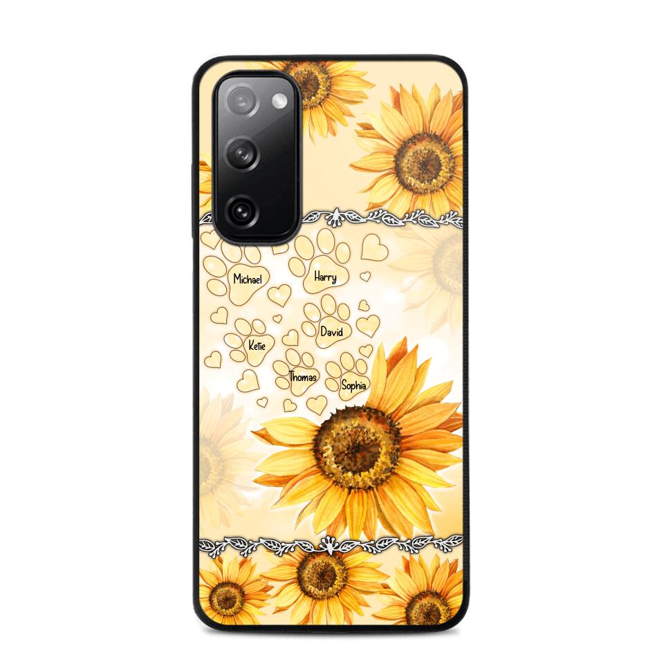 Personalized Dog Lover Sunflower Background Phonecase NQDT2705