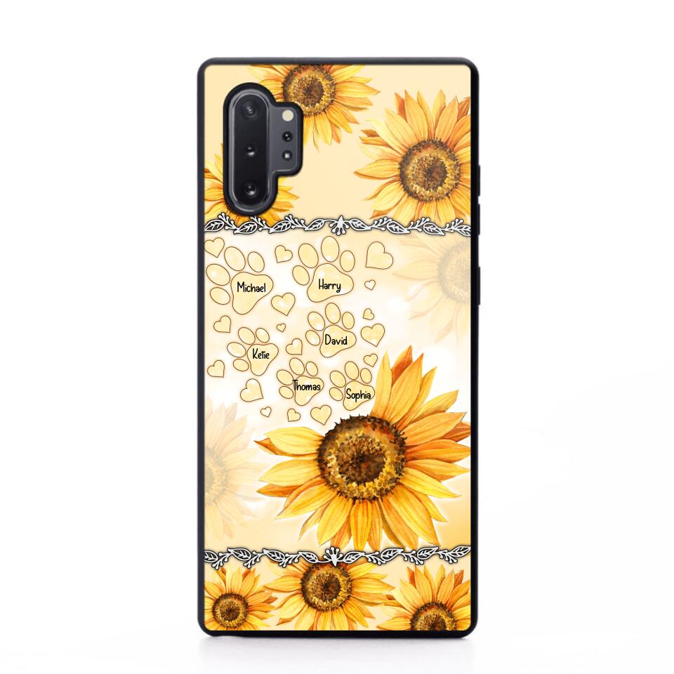 Personalized Dog Lover Sunflower Background Phonecase NQDT2705