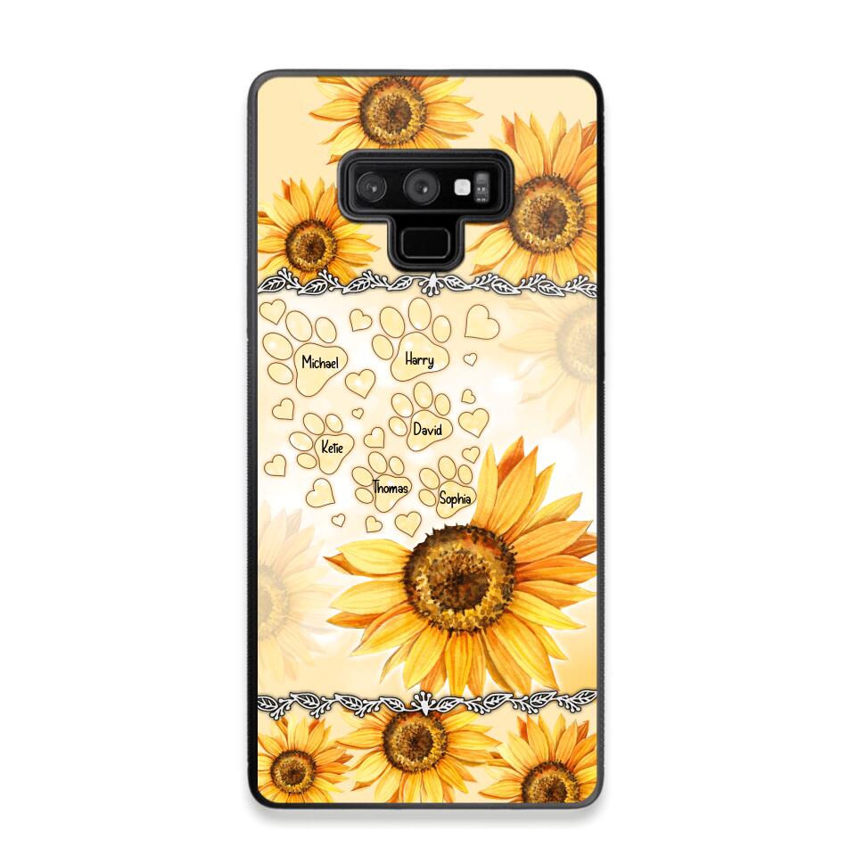 Personalized Dog Lover Sunflower Background Phonecase NQDT2705