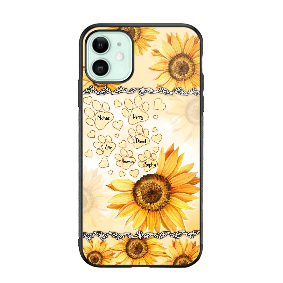 Personalized Dog Lover Sunflower Background Phonecase NQDT2705