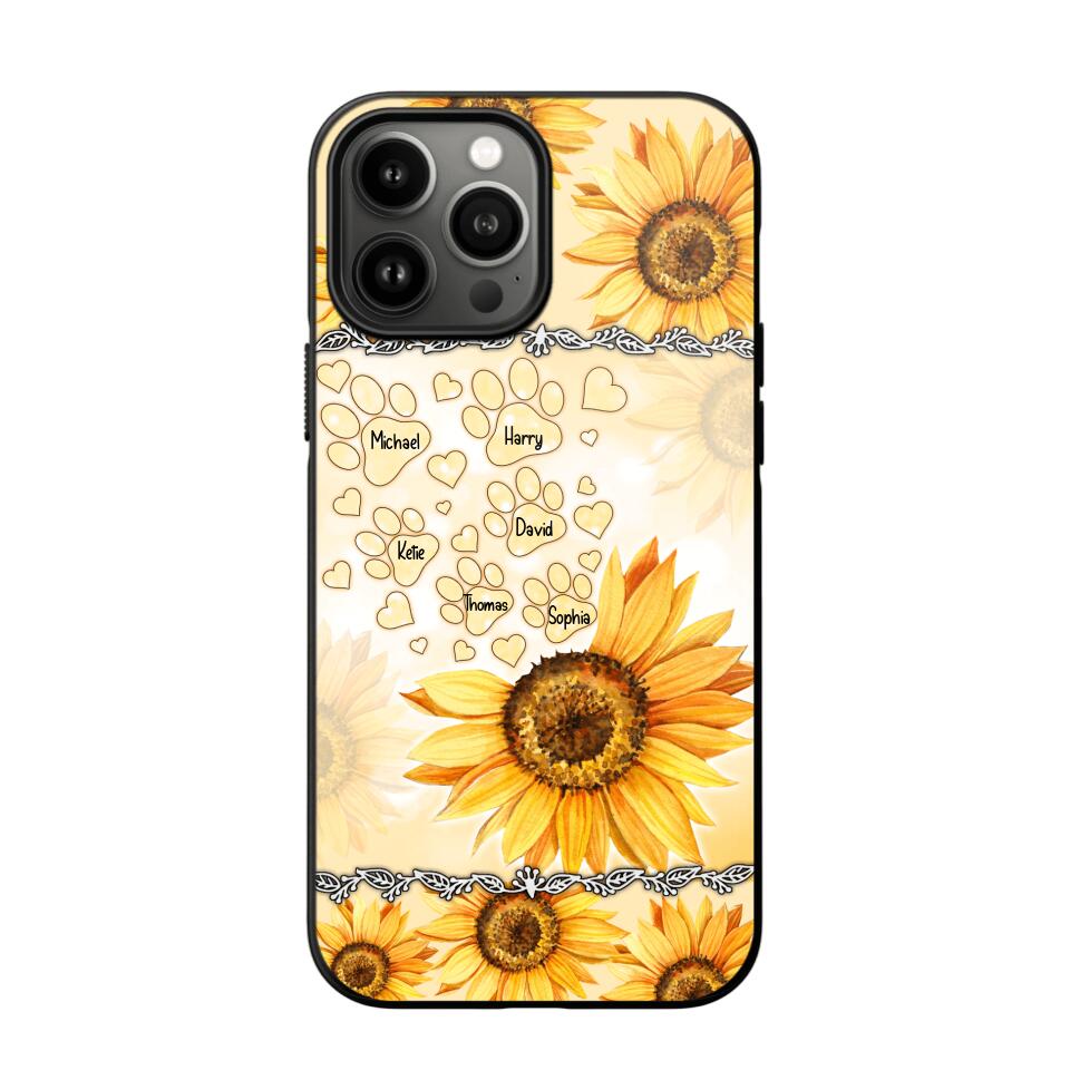 Personalized Dog Lover Sunflower Background Phonecase NQDT2705