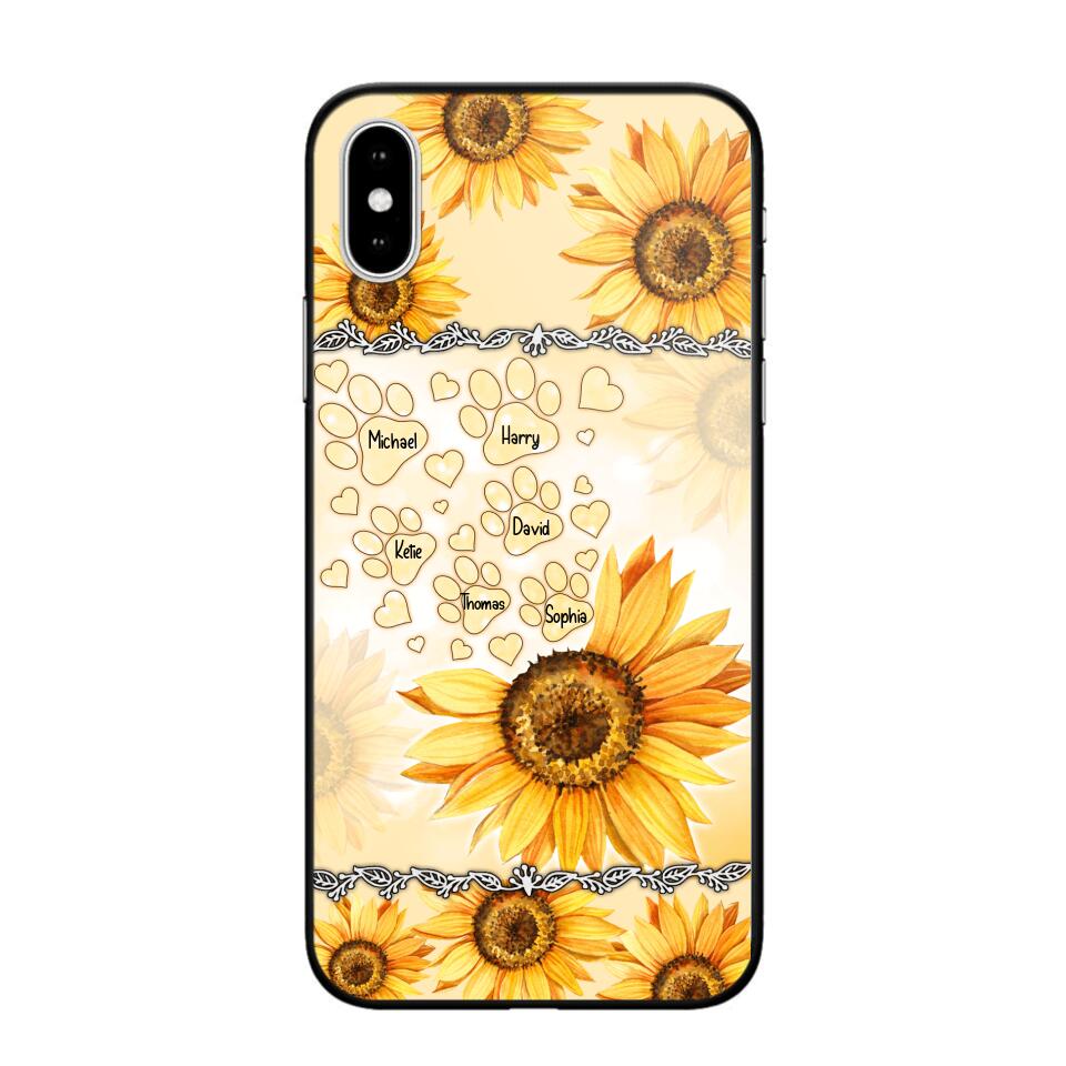 Personalized Dog Lover Sunflower Background Phonecase NQDT2705