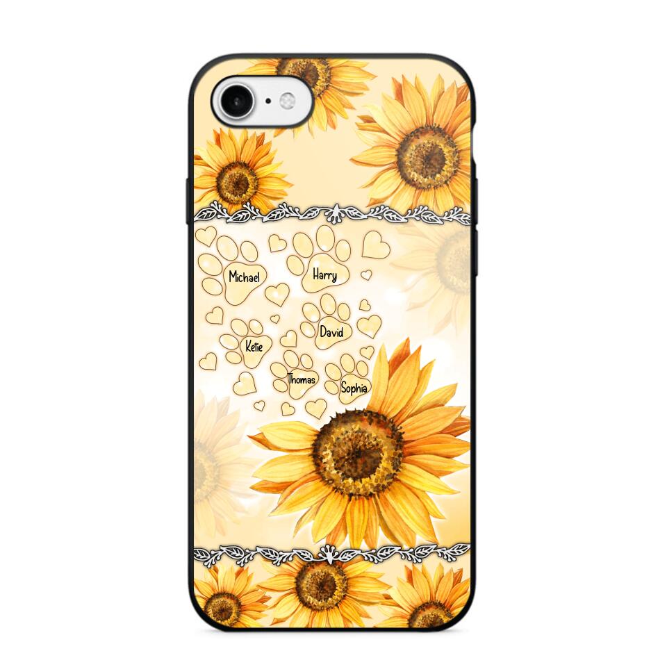 Personalized Dog Lover Sunflower Background Phonecase NQDT2705