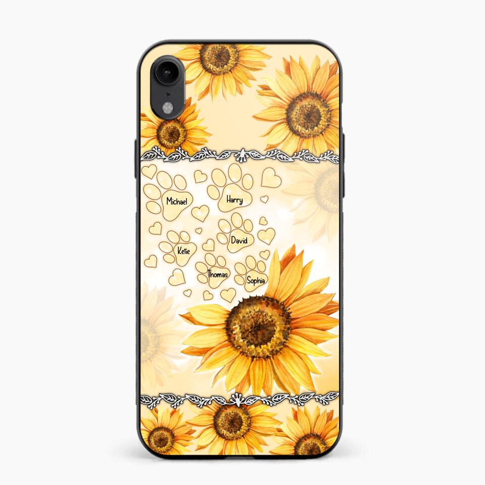 Personalized Dog Lover Sunflower Background Phonecase NQDT2705