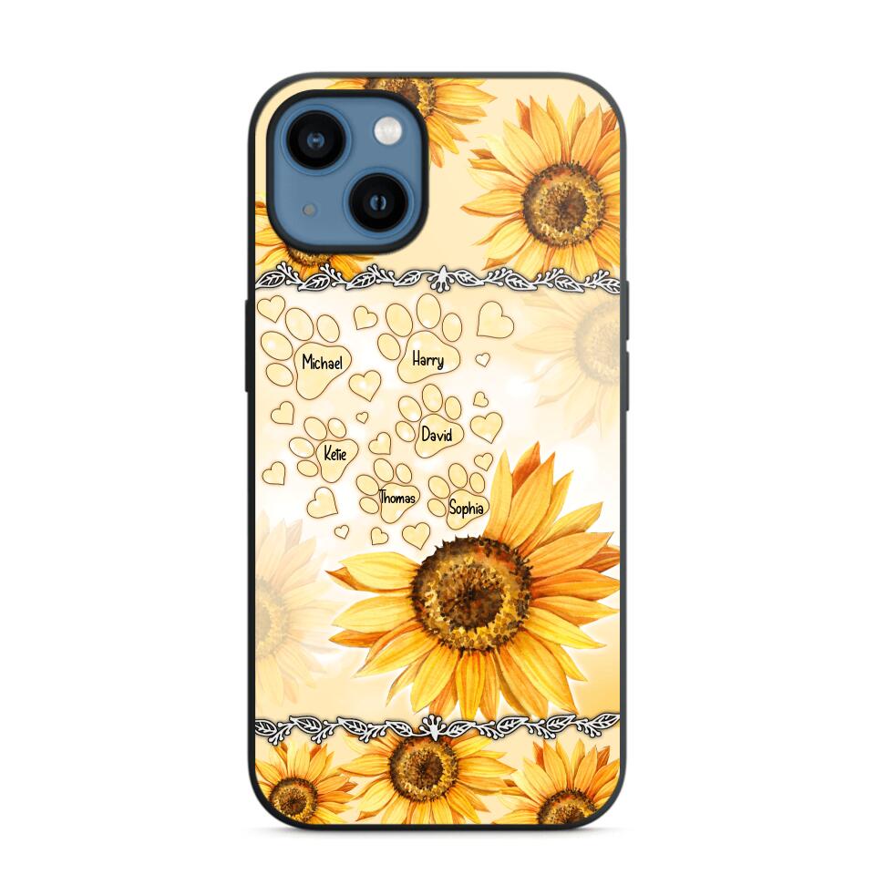 Personalized Dog Lover Sunflower Background Phonecase NQDT2705