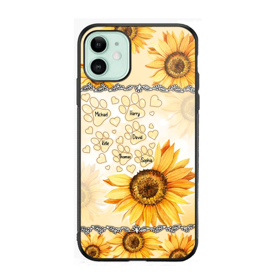 Personalized Dog Lover Sunflower Background Phonecase NQDT2705