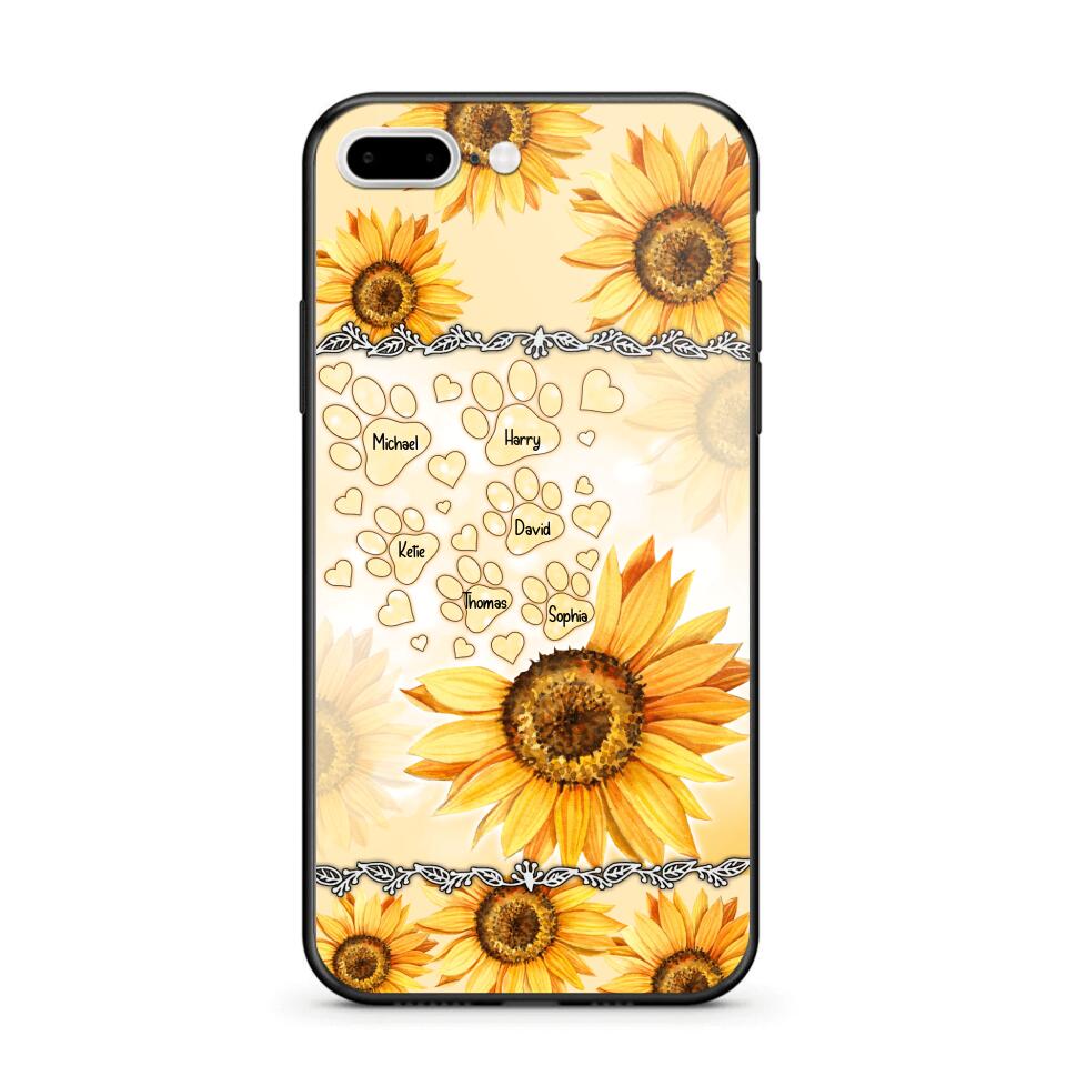 Personalized Dog Lover Sunflower Background Phonecase NQDT2705