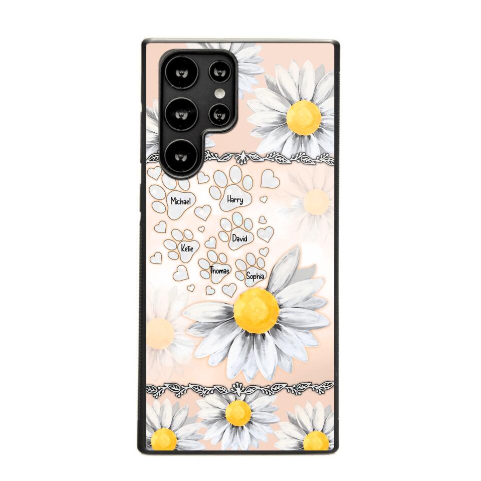 Personalized Dog Lover Daisy Background Phonecase NQDT2705