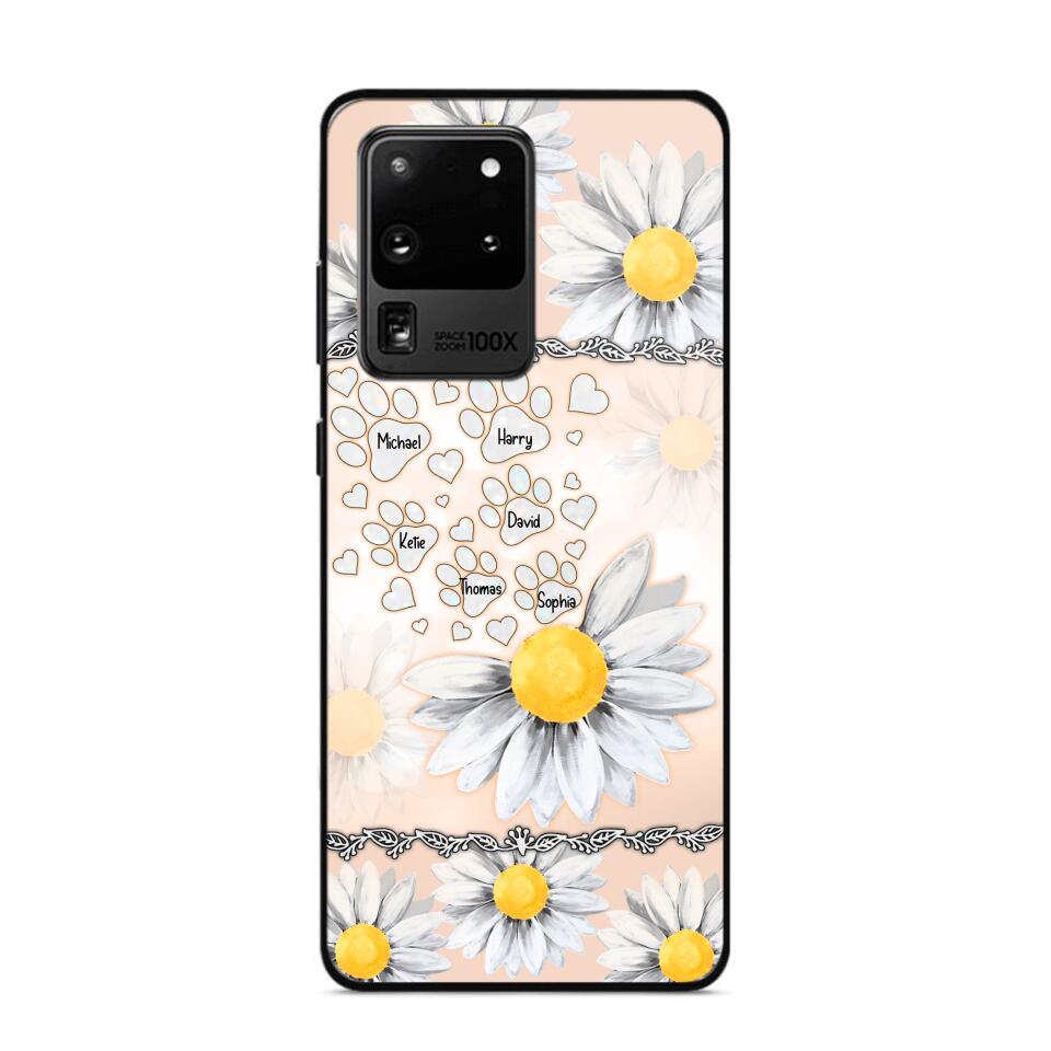 Personalized Dog Lover Daisy Background Phonecase NQDT2705