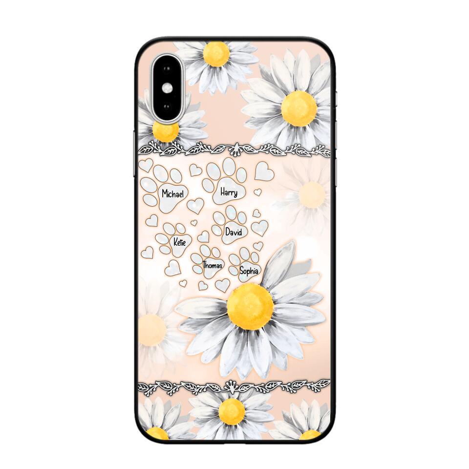 Personalized Dog Lover Daisy Background Phonecase NQDT2705