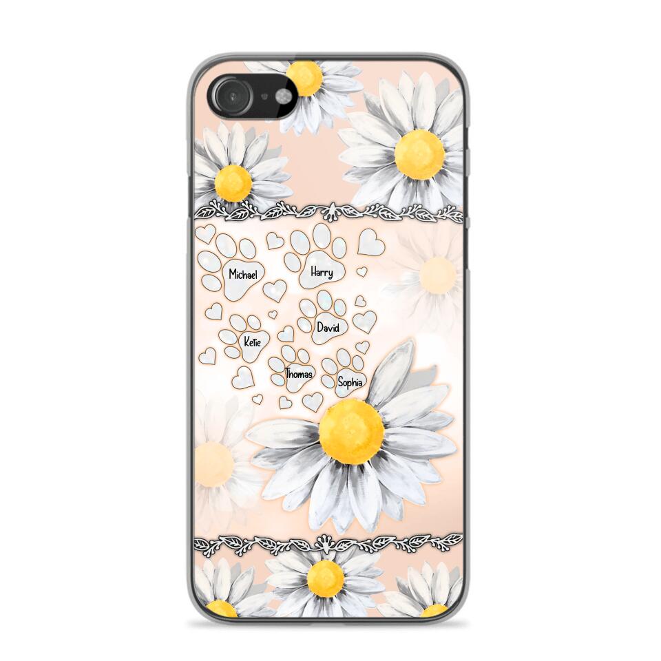 Personalized Dog Lover Daisy Background Phonecase NQDT2705