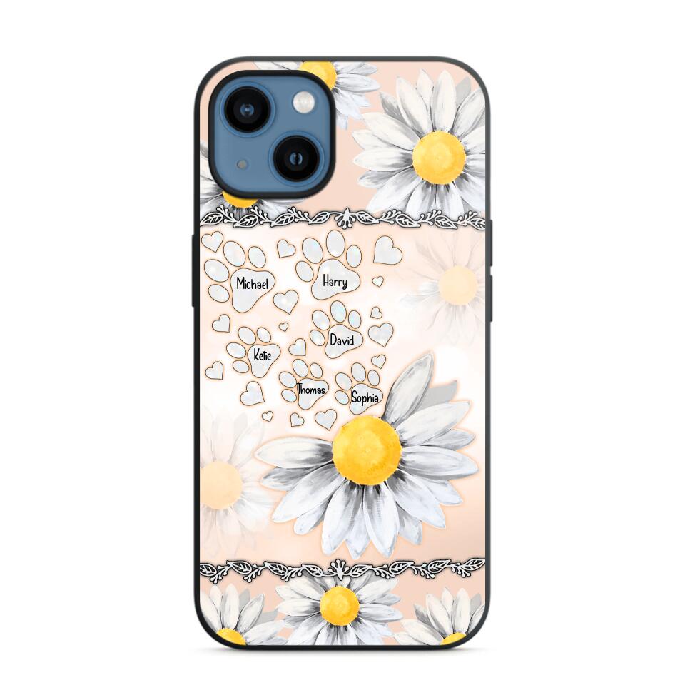 Personalized Dog Lover Daisy Background Phonecase NQDT2705