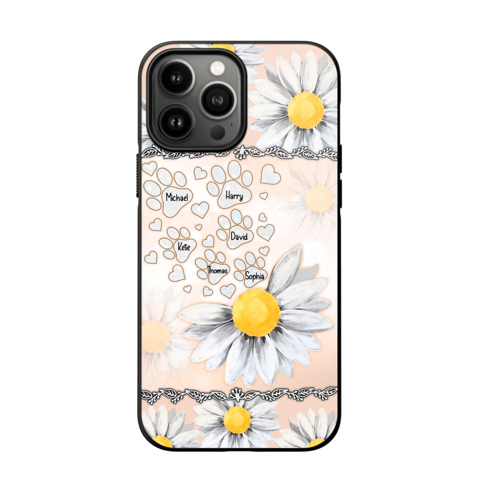 Personalized Dog Lover Daisy Background Phonecase NQDT2705