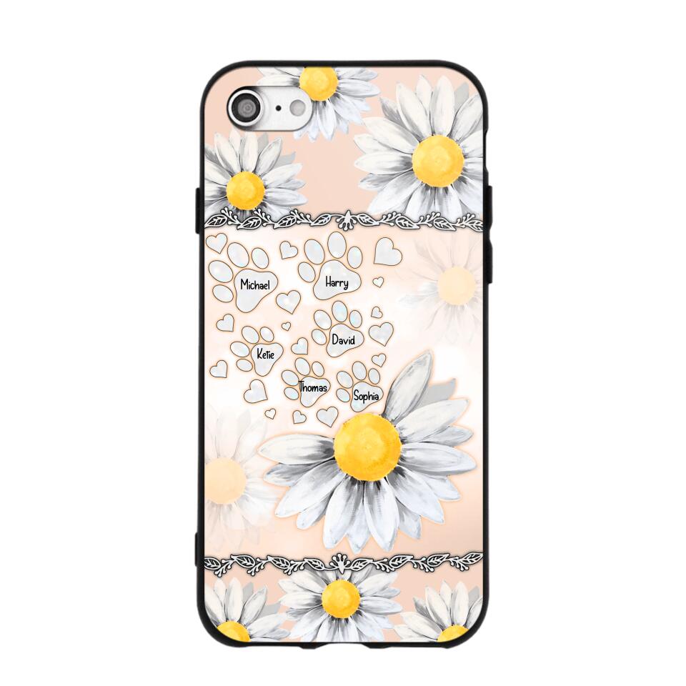 Personalized Dog Lover Daisy Background Phonecase NQDT2705
